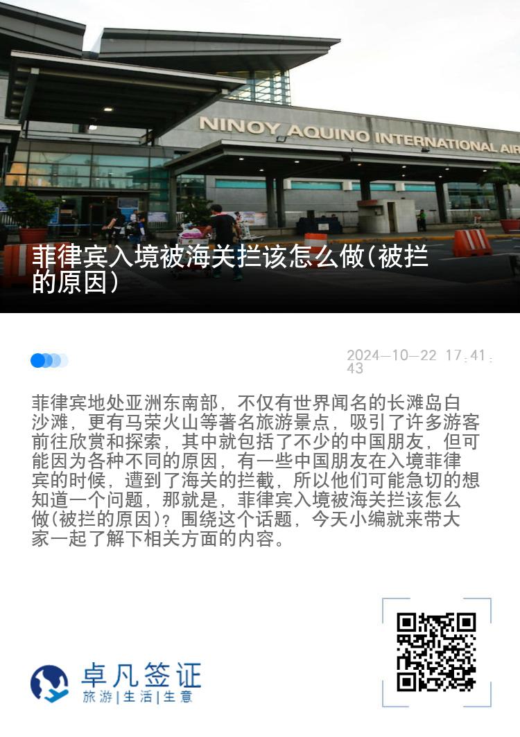 菲律宾入境被海关拦该怎么做(被拦的原因)